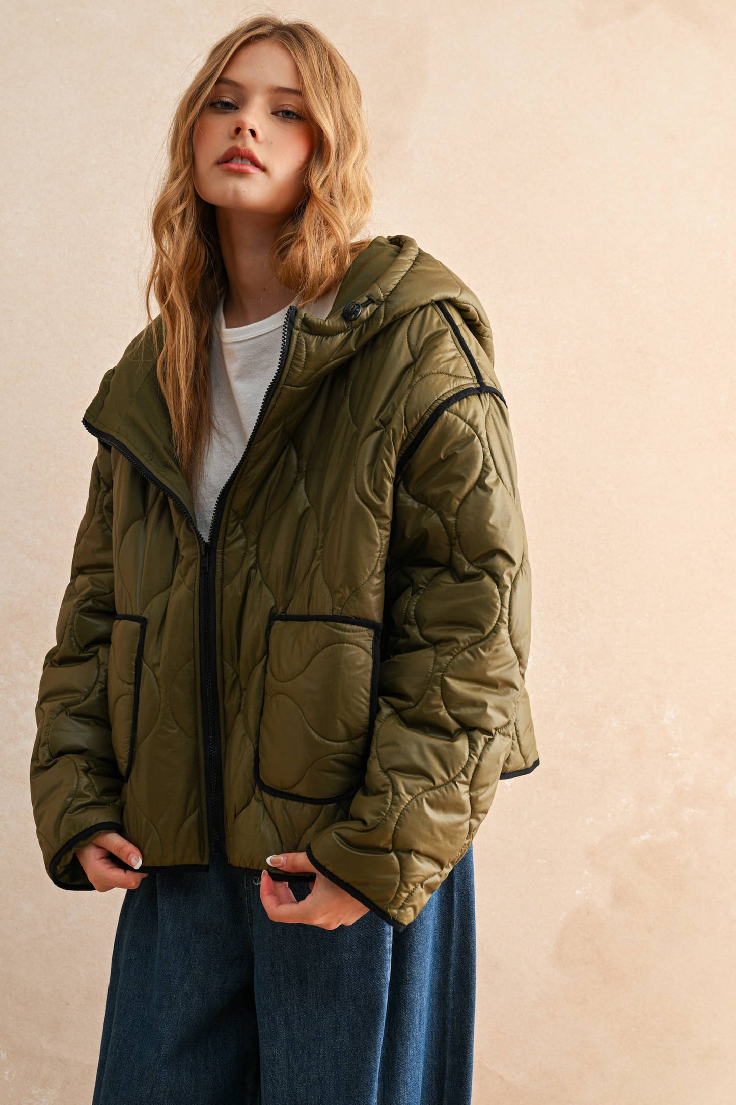 QUILTED JACKET WITH HOOD
