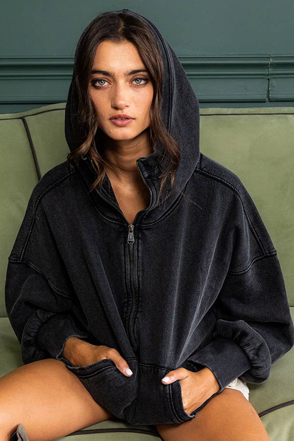 Oversize Fit Washed Pullover Hoodie
