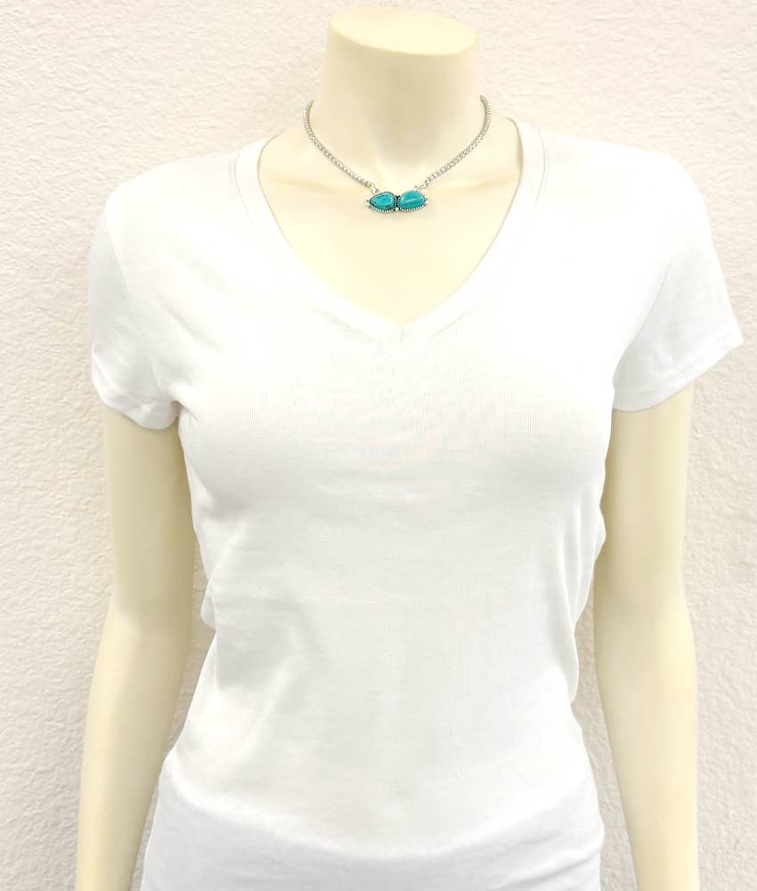Double Stone Turquoise Necklace