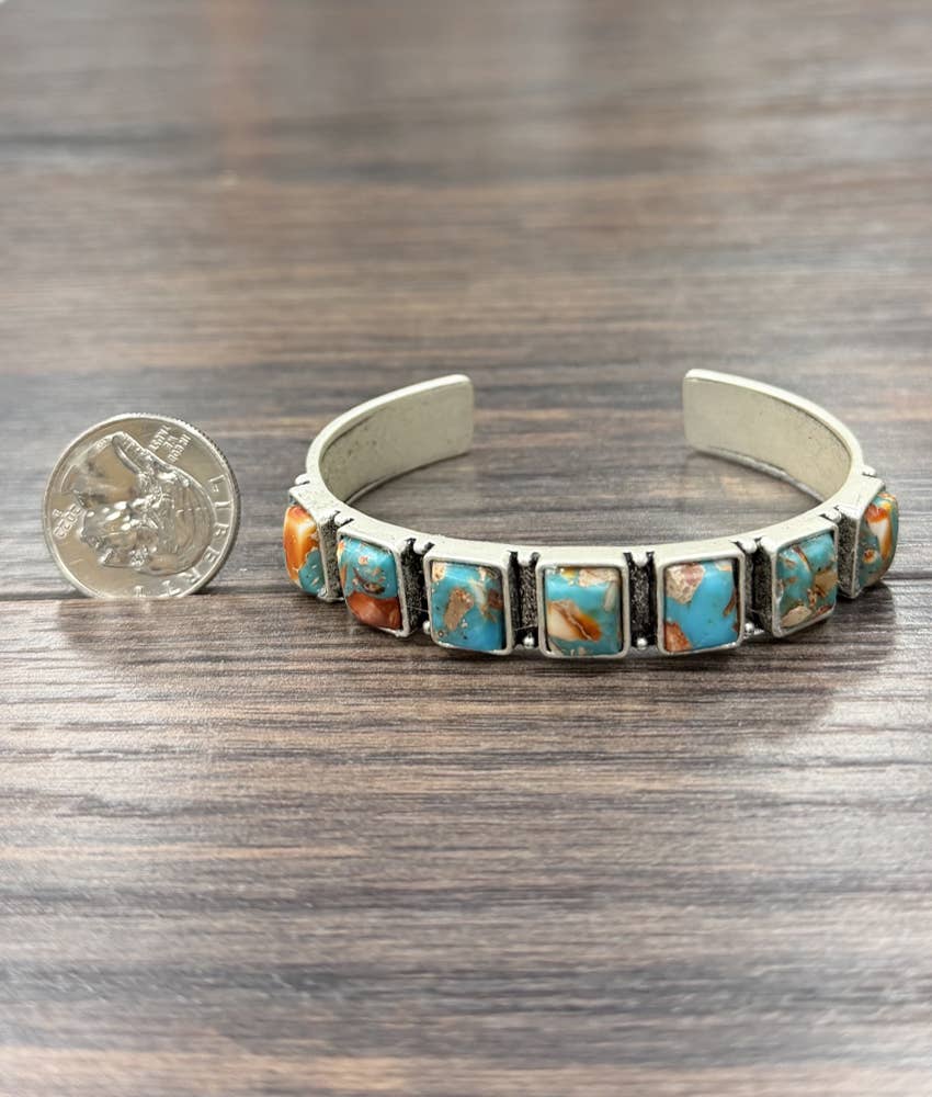 Mosaic Turquoise Cuff Bracelet