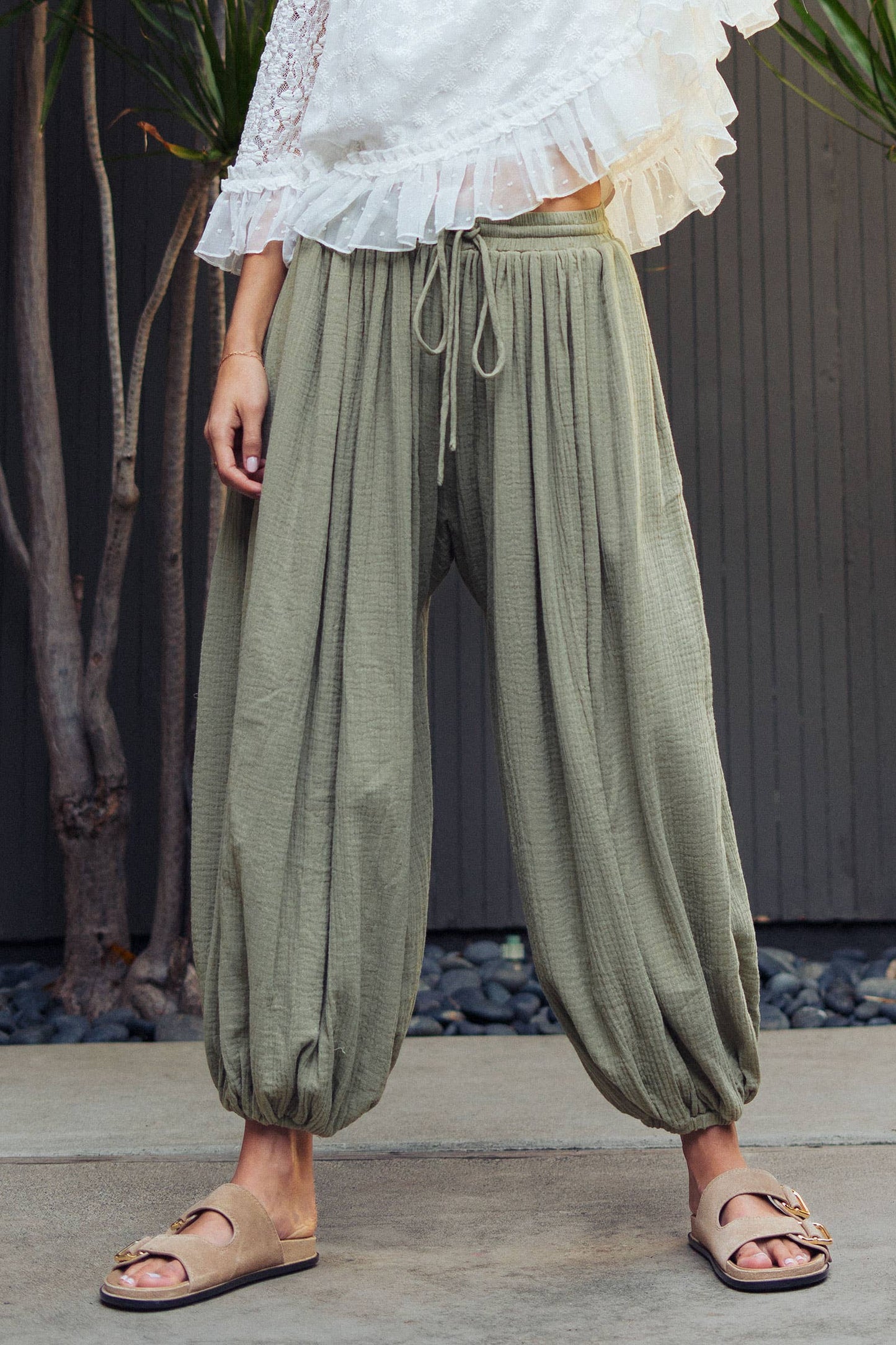 Soft Olive Balloon Pants