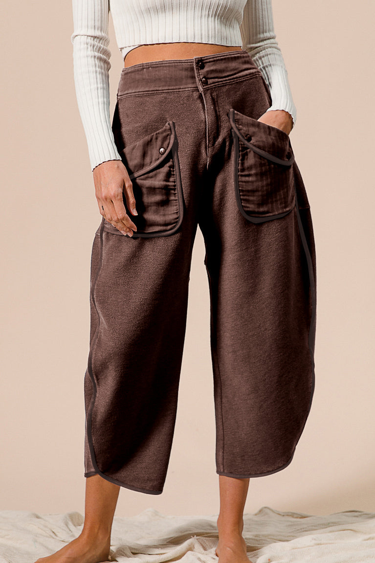 Mocha Washed Terry Pants