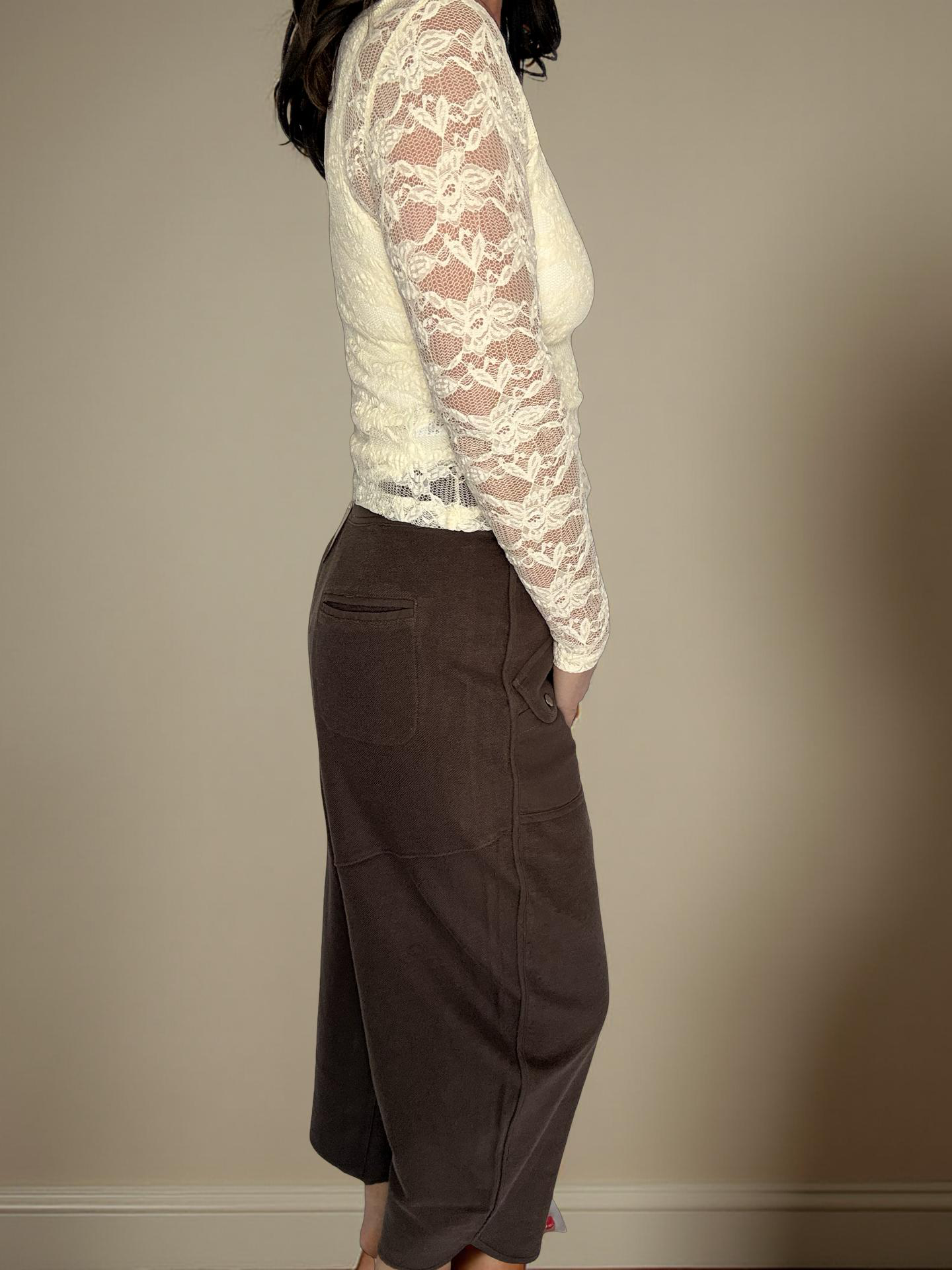 Mocha Washed Terry Pants