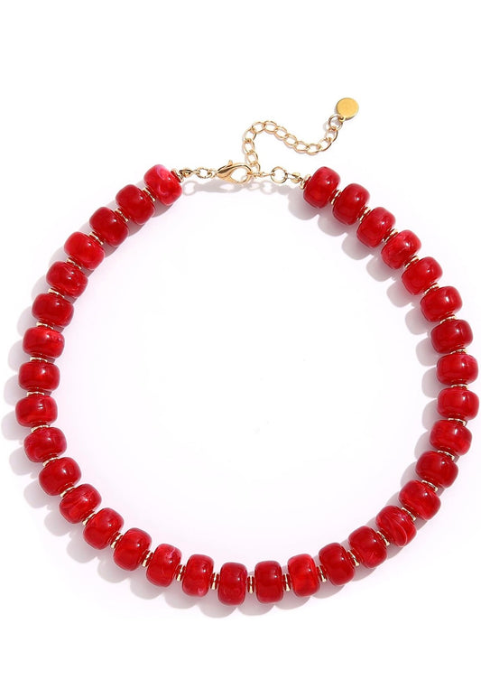 Cherry Pop Beaded Necklace