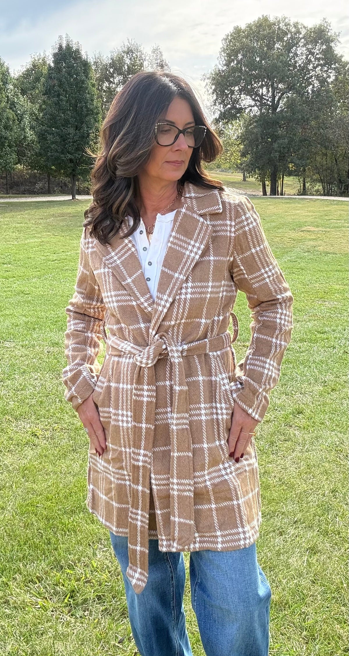 The Autumn Stroll Plaid Coat