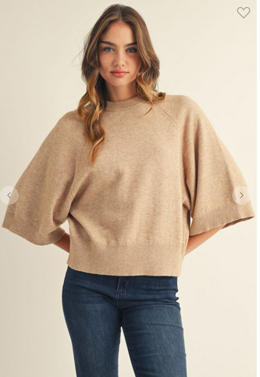 Drop Shoulder Soft Comfy Sweater Top