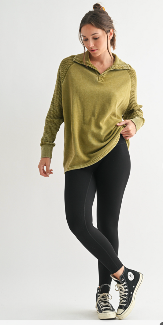 Duality Waffle Knit Henley