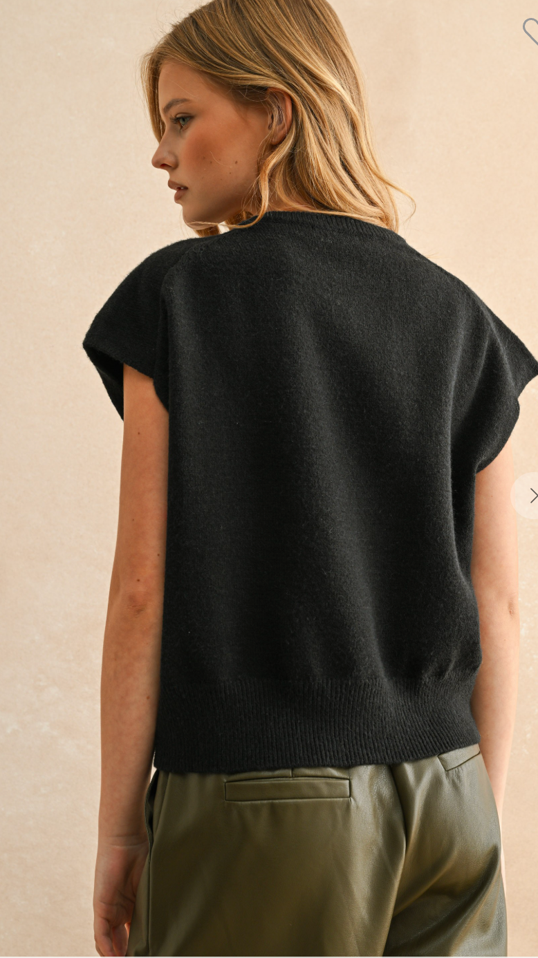 Loose Fit Short Sleeve Sweater Top