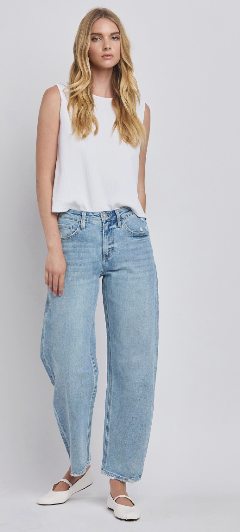 Vervet High Rise Light Barrel Jeans