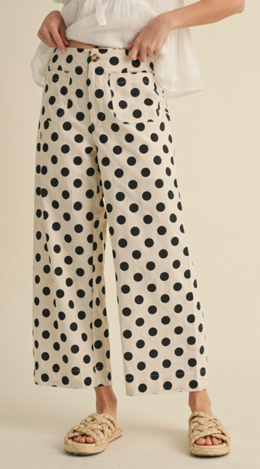Polka Dot Wide Pants