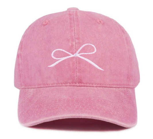 Embroidered Bow Baseball Cap