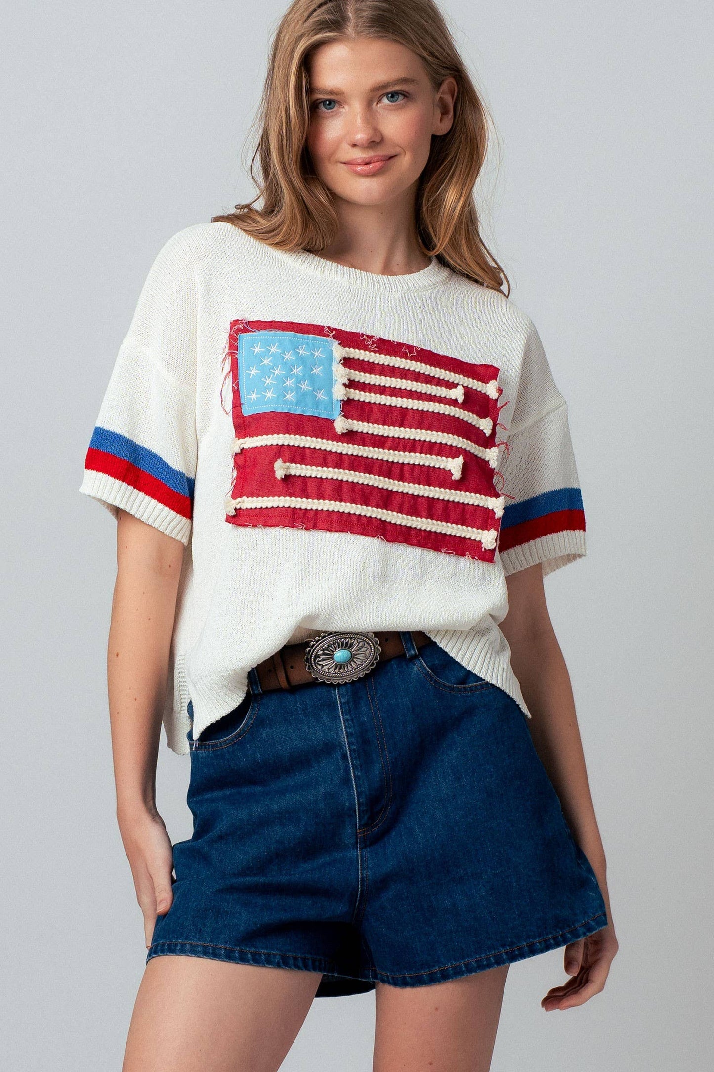 Flag Applique Sweater
