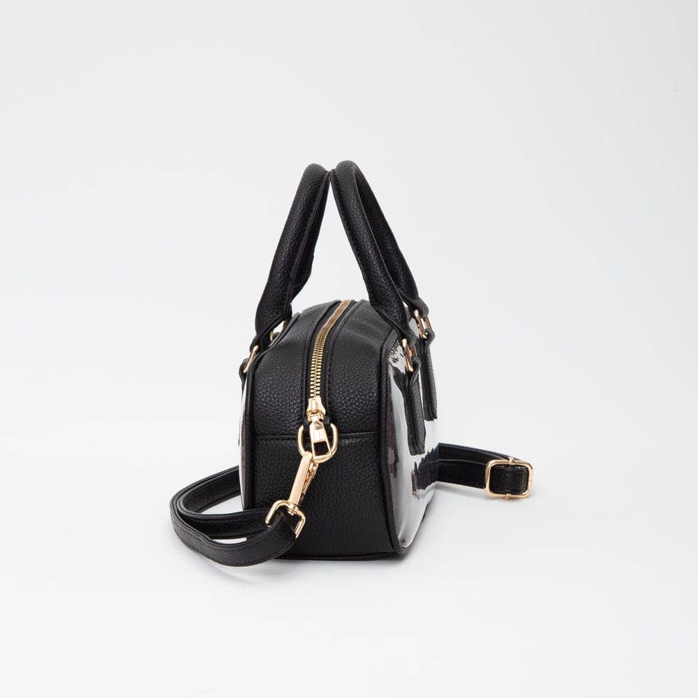 Clear Plastic East-West Top Handle Crossbody