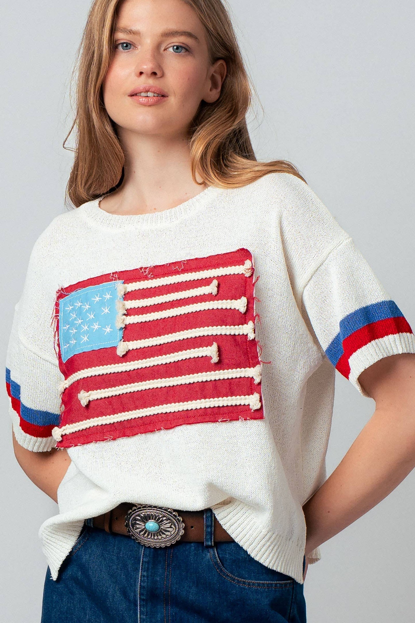 Flag Applique Sweater