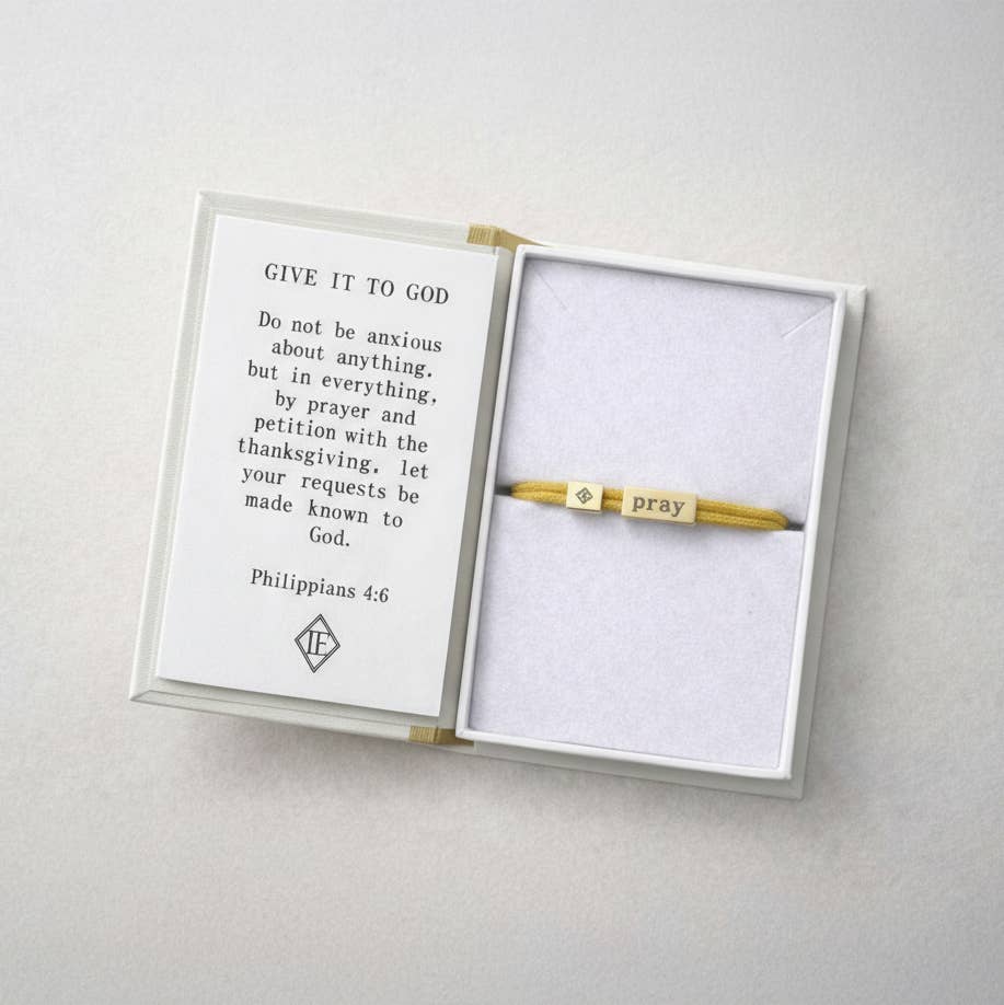 Sentiment Cord Bracelet-Pray, Philippians 4:6