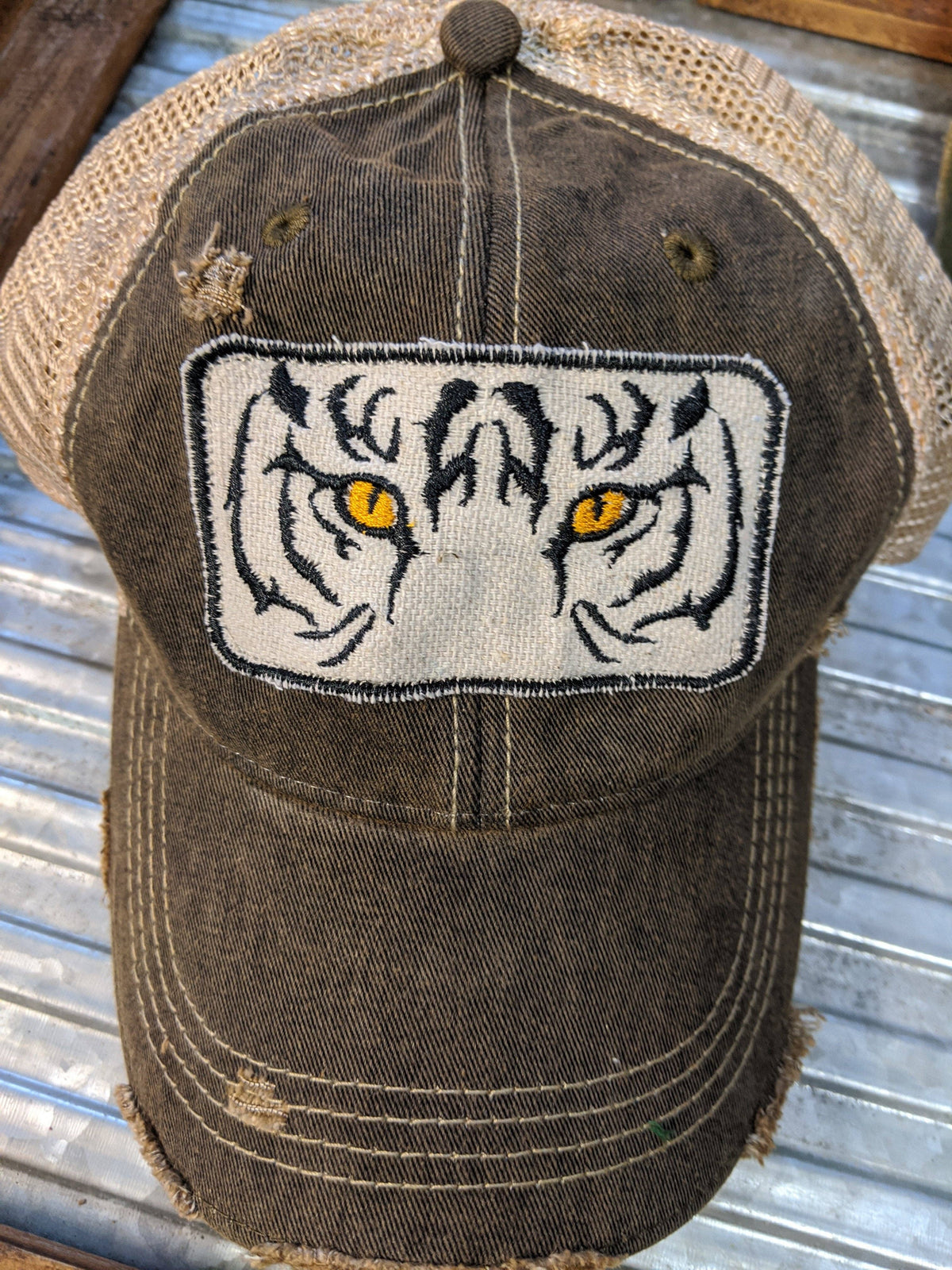 Tiger Eyes Distressed Hat