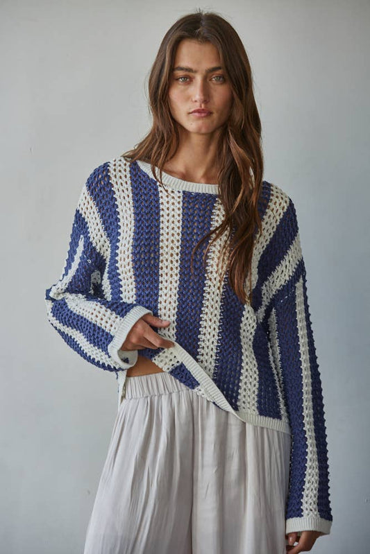 Crochet Striped Sweater