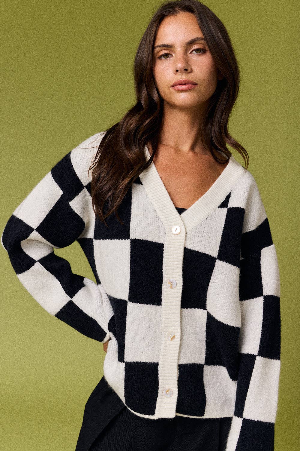 On Campus Checked Cardigan