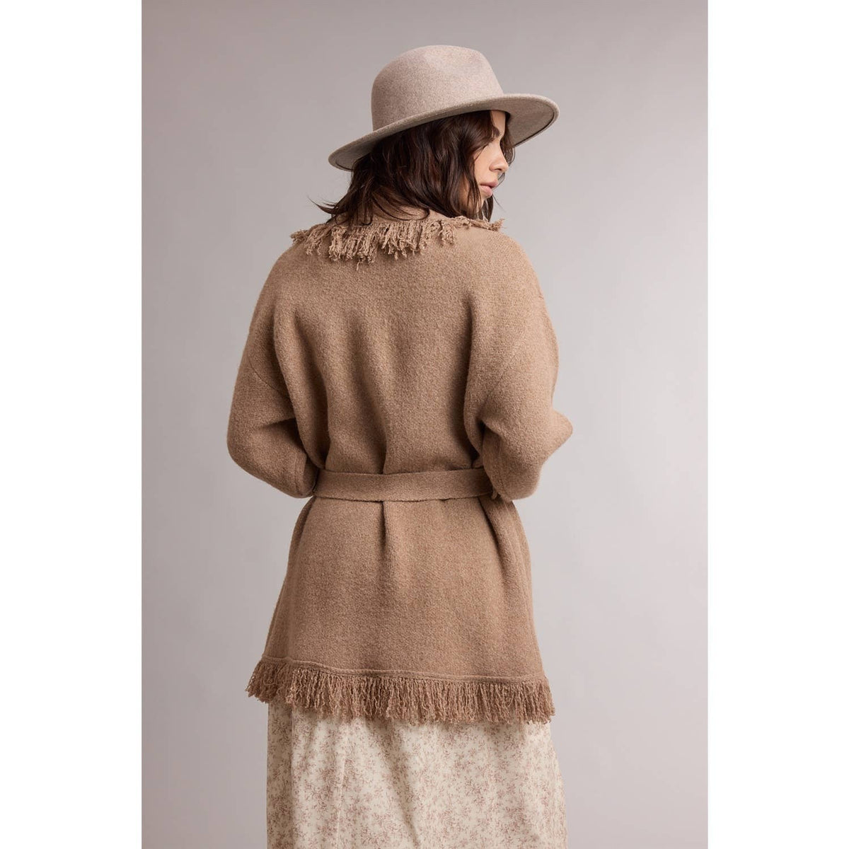 Belted Fringe Cardigan