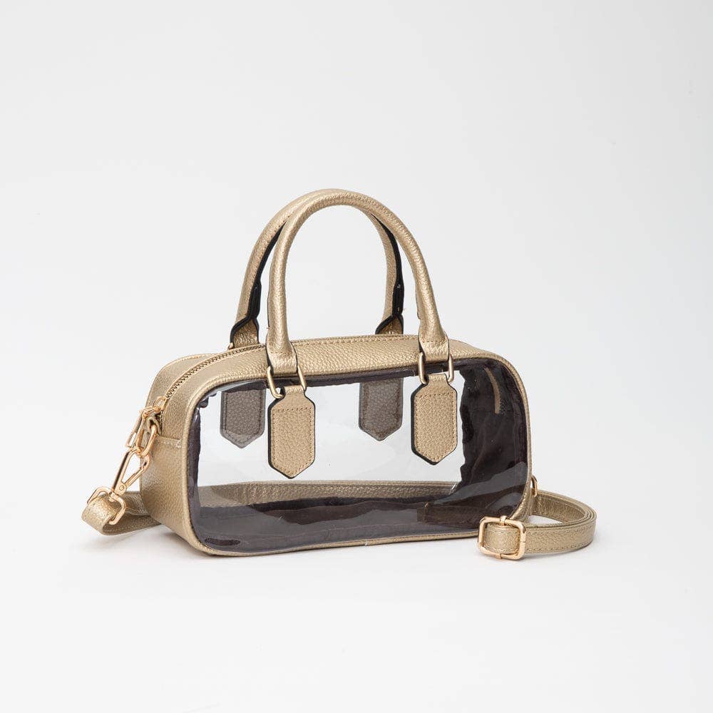 Clear Plastic East-West Top Handle Crossbody
