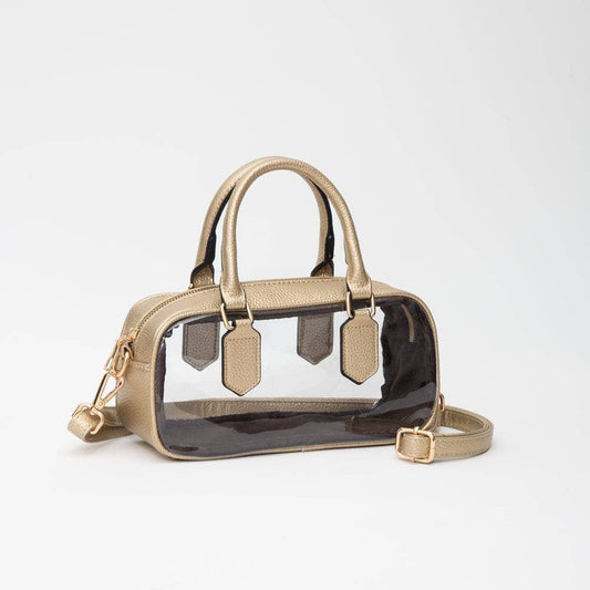 Clear Plastic East-West Top Handle Crossbody