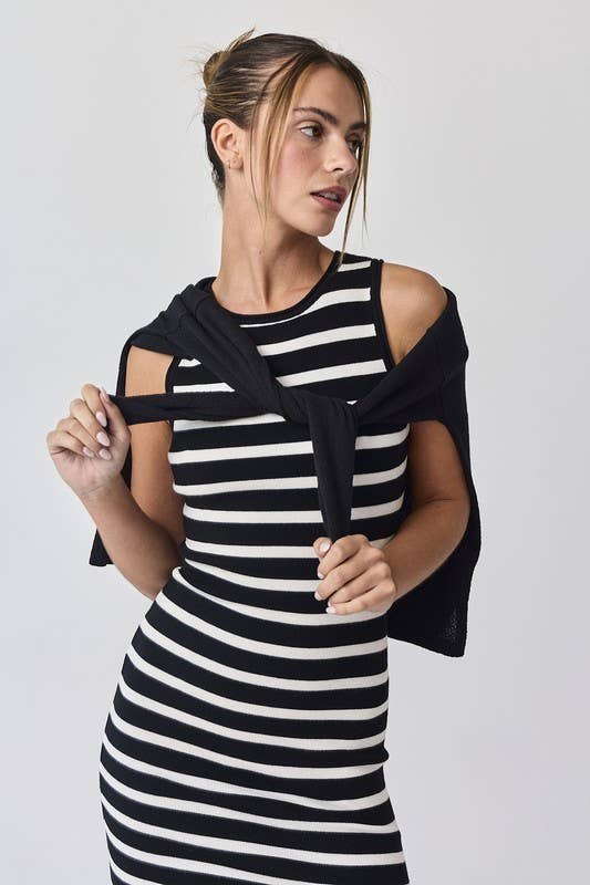 Isla Striped Midi Dress