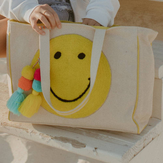 Happy Face Canvas Tote Bag