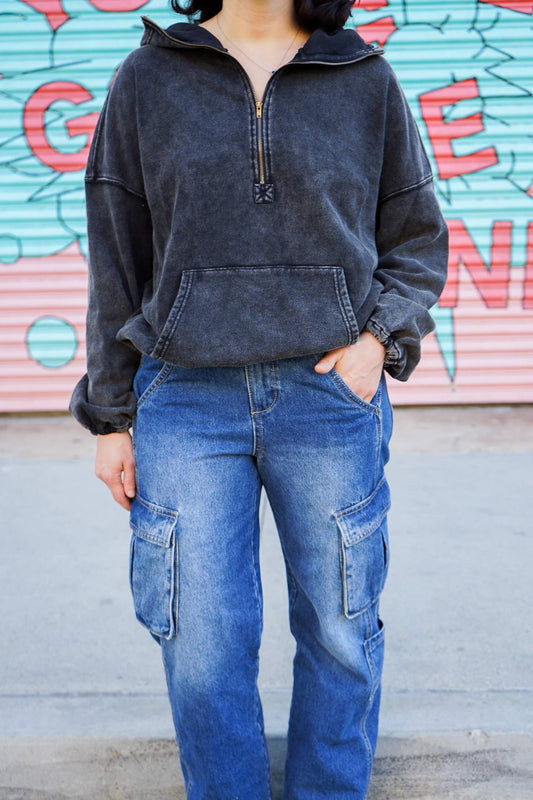 Mineral Wash Half Zip