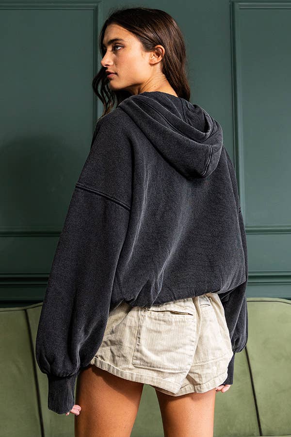 Oversize Fit Washed Pullover Hoodie
