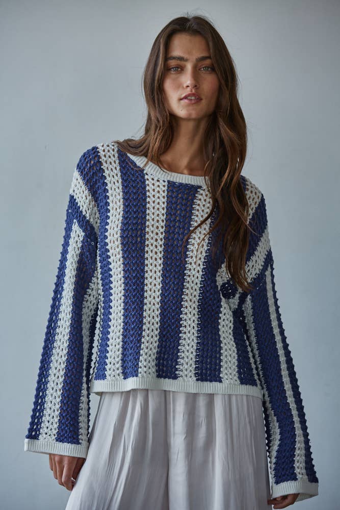Crochet Striped Sweater