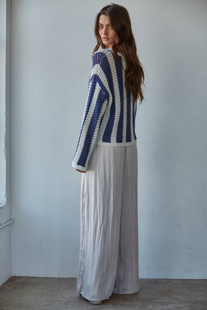 Crochet Striped Sweater