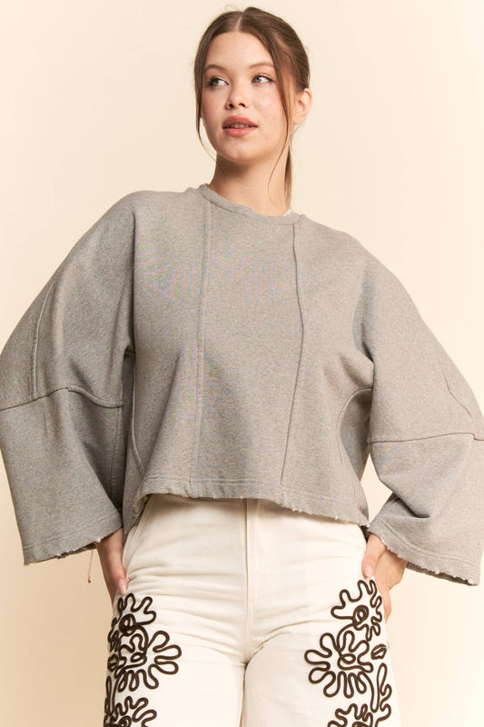 Oversize Raw Hem Sweatshirt