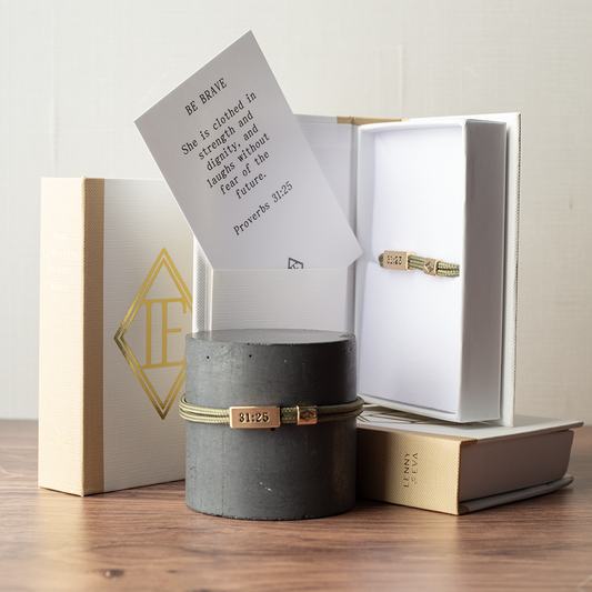 Sentiment Cord Bracelet-Proverbs 31:25