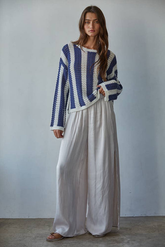 Crochet Striped Sweater